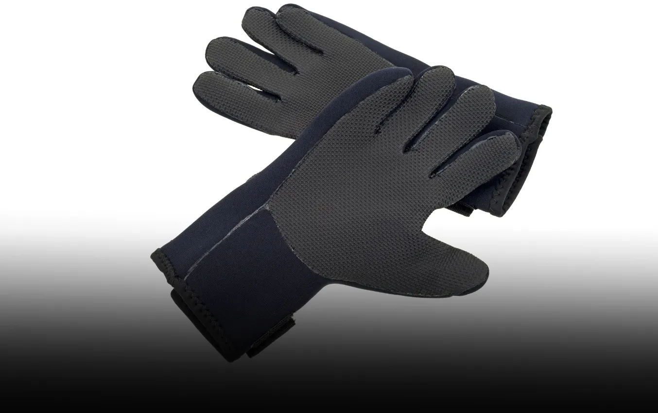 Pair of black neoprene gloves, ideal for handling firearms and sensitive equipment.